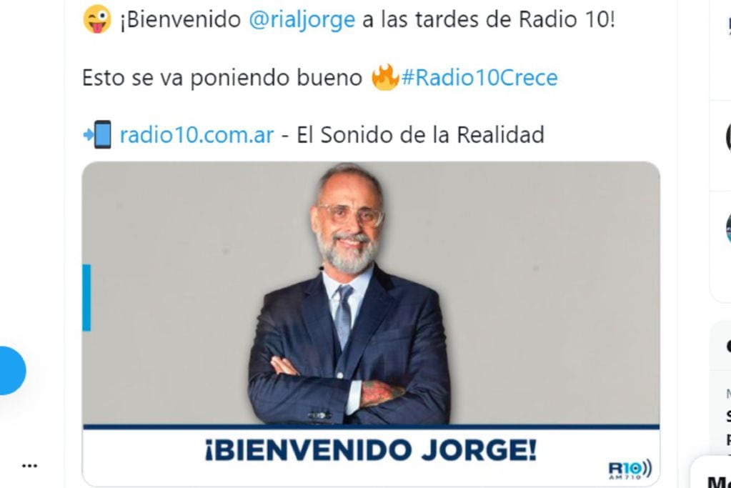 Jorge Rial vuelve a los medios de la mano de Radio Diez (Captura de video).