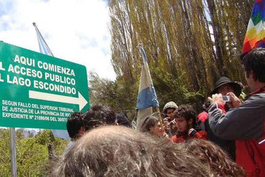  Protesta mapuche en Bariloche. AP