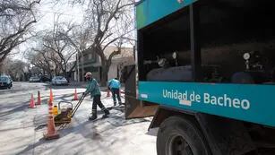 Trabajos de bacheo ciudad de Mendoza
