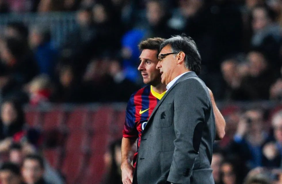 Leo Messi y Gerardo Martino durante la convivencia de ambos en Barcelona. / archivo