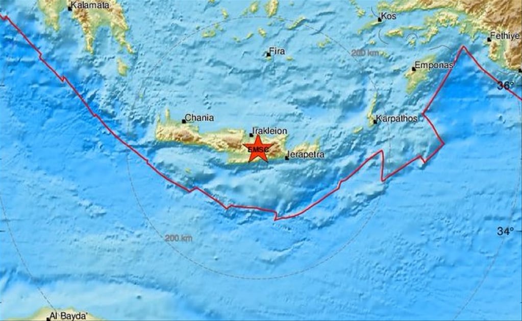 El epicentro del sismo se localizó en la ciudad de Creta, Grecia. 