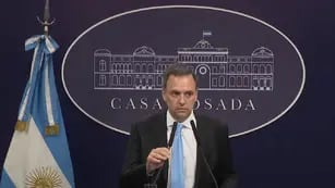 El vocero presidencial Manuel Adorni en conferencia de prensa (25/01/24)