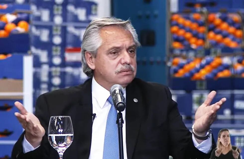 Alberto Fernández en Entre Ríos. (Imagen TV)