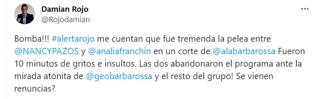 Terrible pelea entre Analía Franchín y Nancy Pazos.