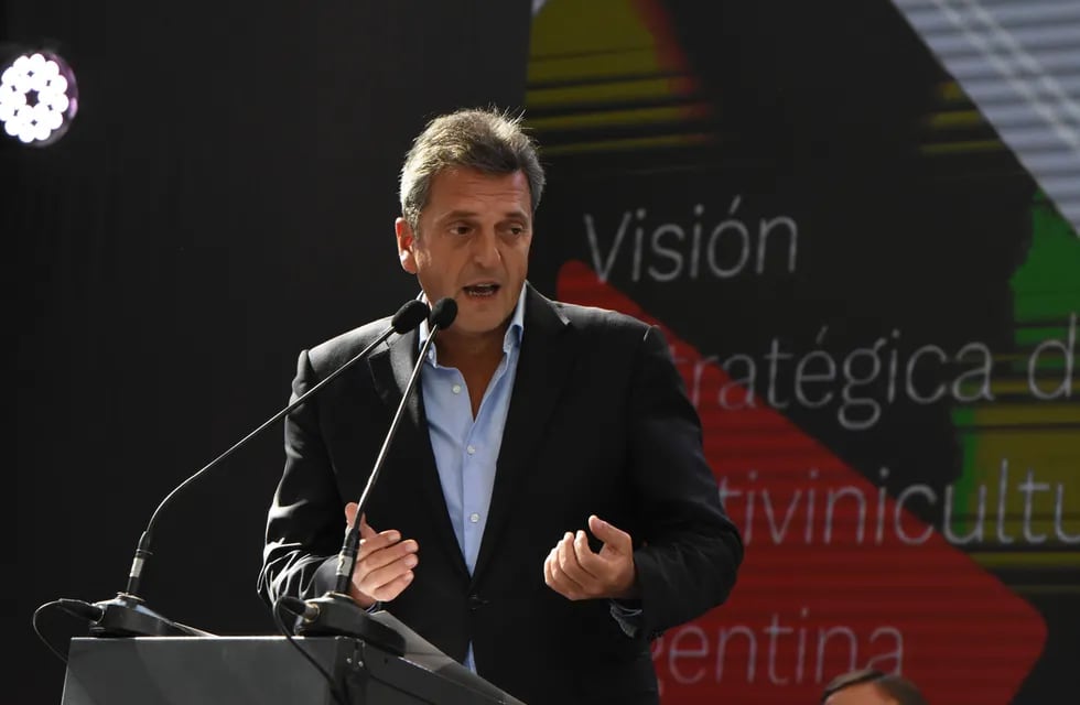 El ministro de Economía, Sergio Massa, participó del Desayuno Coviar 2023. Foto: Mariana Villla / Los Andes