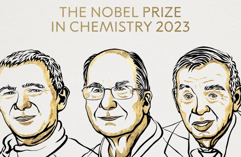 Los investigadores Moungi Bawendi, Louis Brus y Alexei Ekimov , ganadores del Nobel de Química 2023