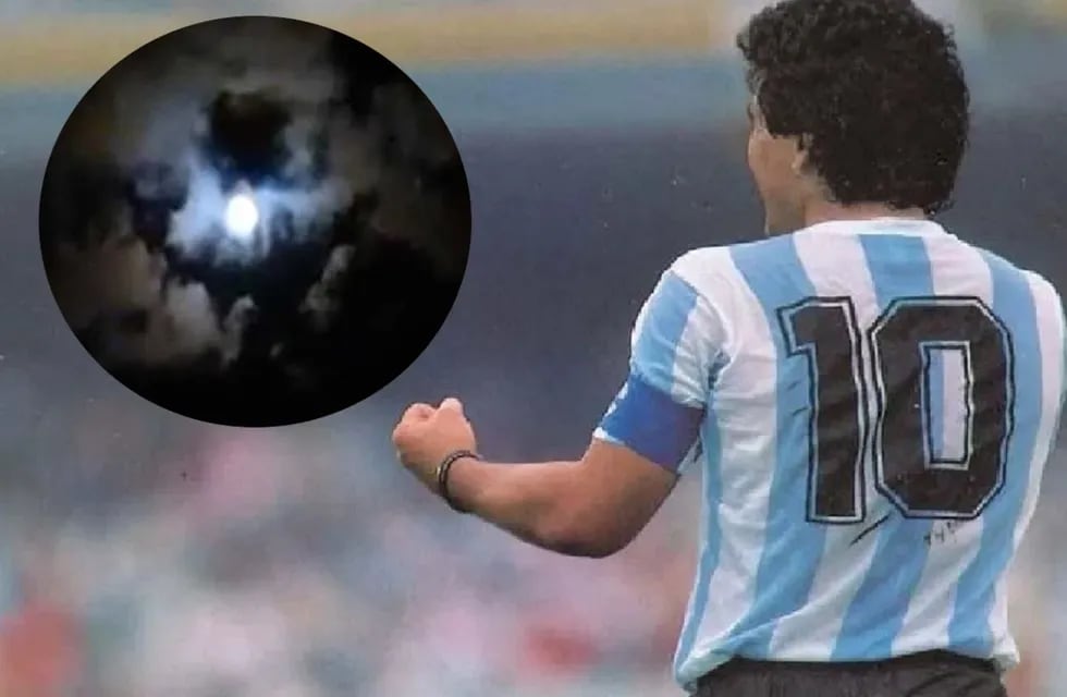 En 2020, se viralizó esta imagen de Diego en el cielo. Fue en Paraná. Real o no, ninguna mejor para ilustrar esta nota. - Instagram