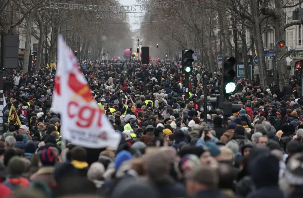 Multitudinarias protestas en Francia contra la reforma previsional. Jueves 19 de enero de 2023.