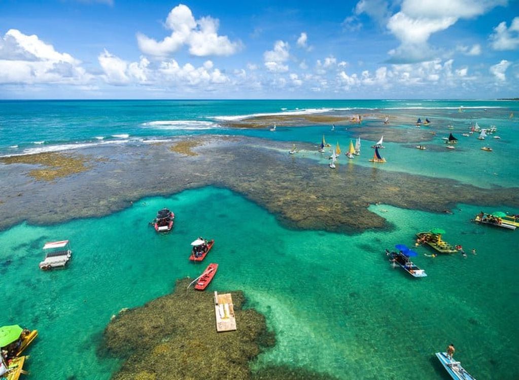 Porto de Galinhas, con piscinas naturales para navegar y hacer snorkel. Foto: Shutterstock