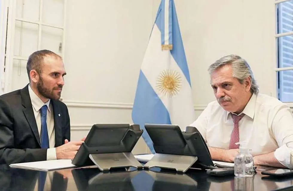 El ministro de Economía, Martín Guzmán, junto al presidente Alberto Fernández. /Archivo