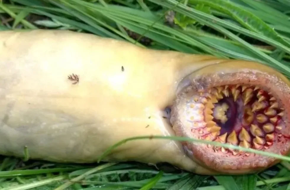 Un pescador encontró una “criatura vampiro” en un río de Gales y la impactante imagen se viralizó.