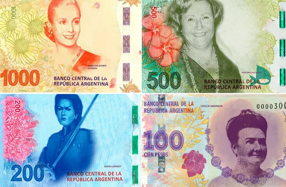 Diseños tentativos de billetes con mujeres - Twitter @vicki_freire