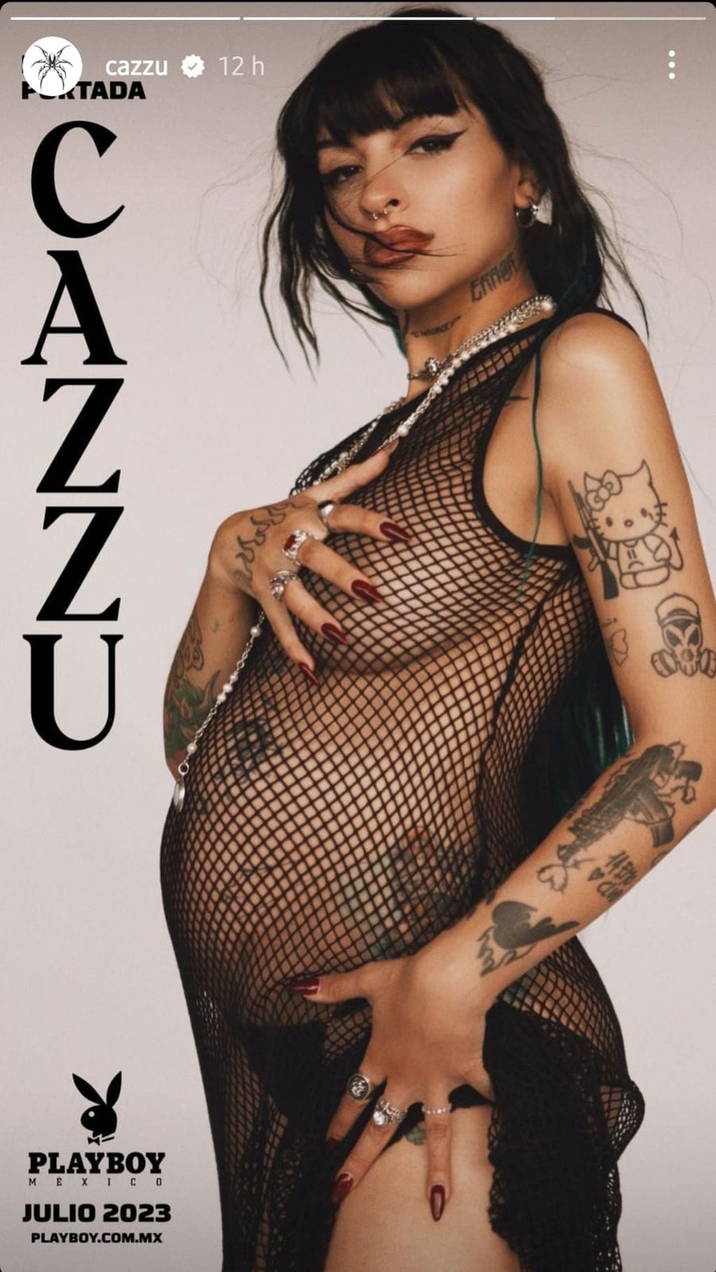 Cazzu posó embarazada para Playboy México (Captura de pantalla)
