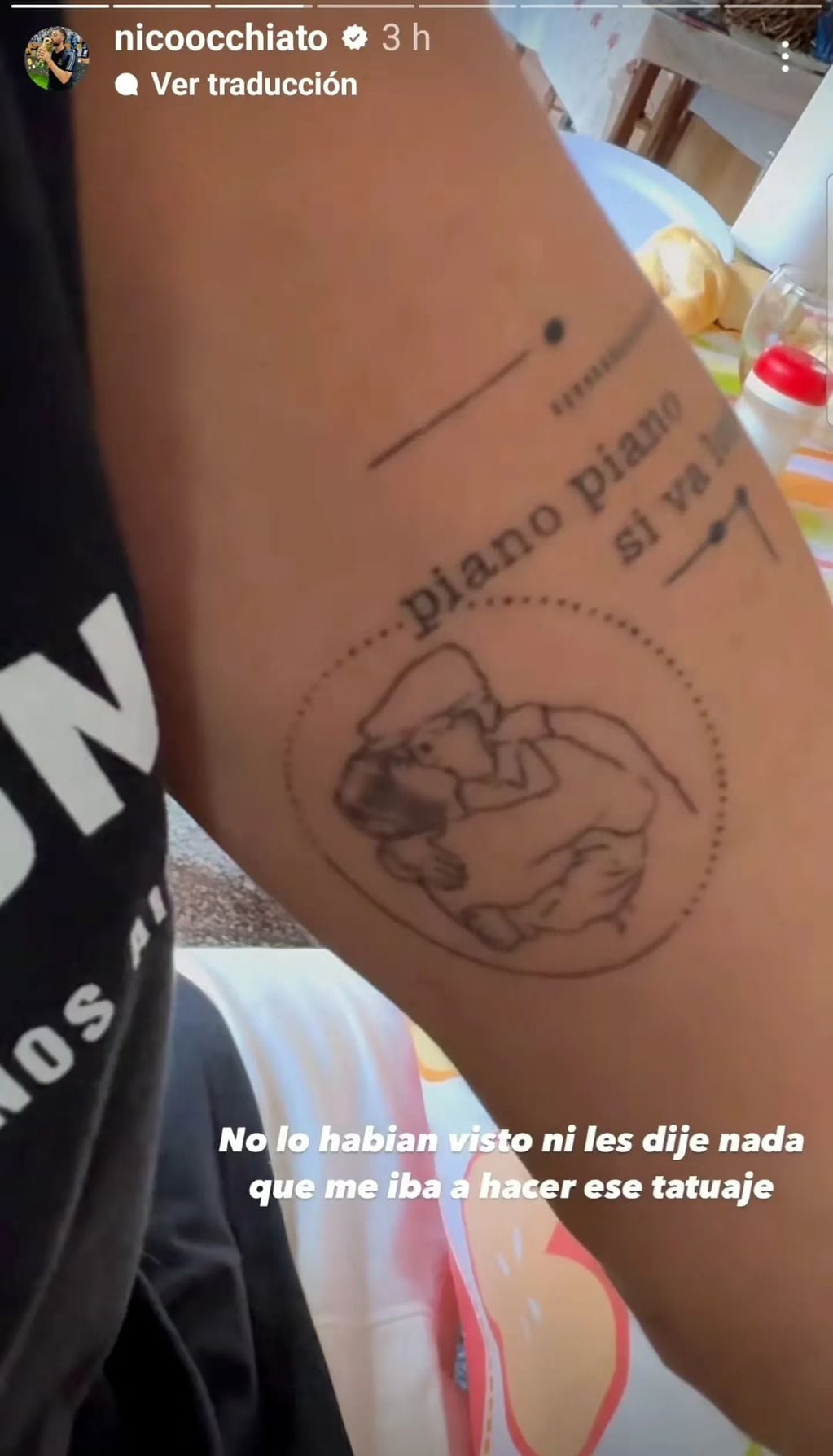 El tatuaje de Nicolás Occhiato