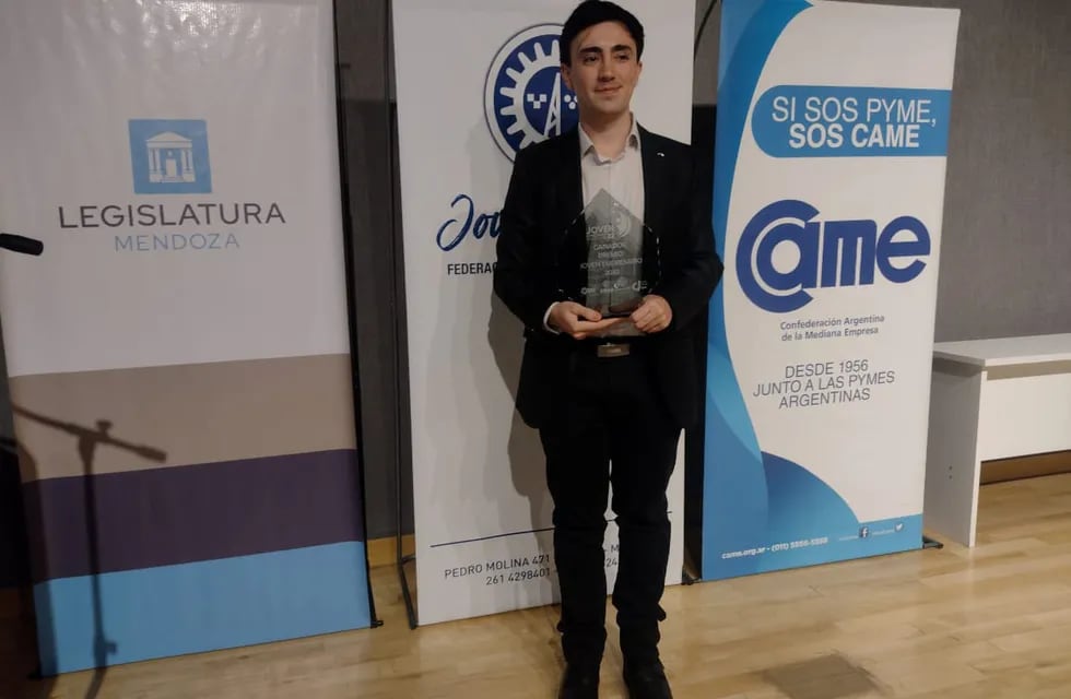 Mariano Nicolás Scalco obtuvo el premio como el Joven Empresario Mendocino 2022.