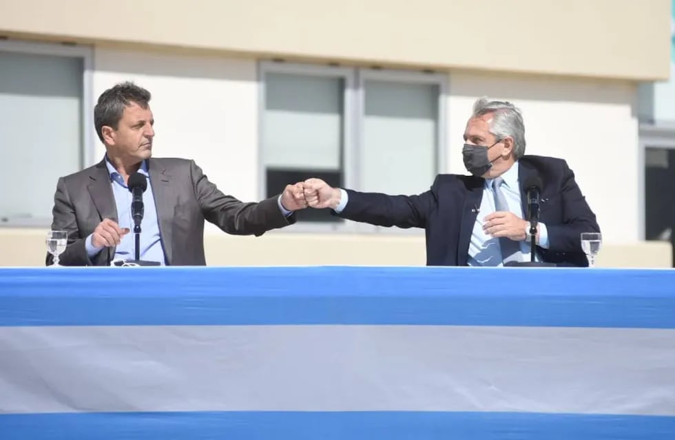 El titular de la Cámara de Diputados, Sergio Massa, y el presidente Alberto Fernández.