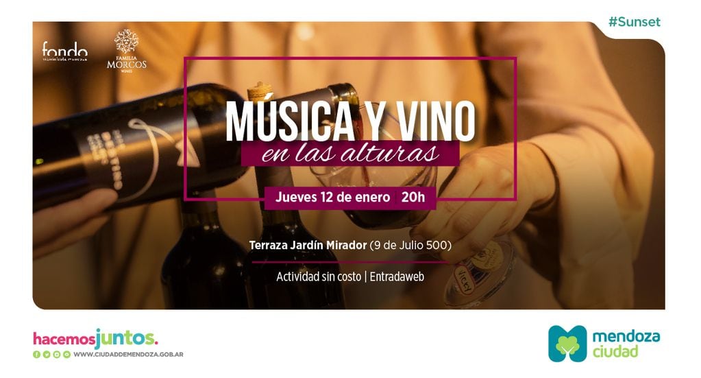 Regresa Música y Vino en las alturas, el clásico de los veranos en la Ciudad. Foto: Prensa Ciudad de Mendoza