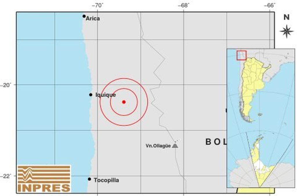 El temblor de 6.1 registrado este domingo tuvo epicentro en la región de Iquique / Inpres