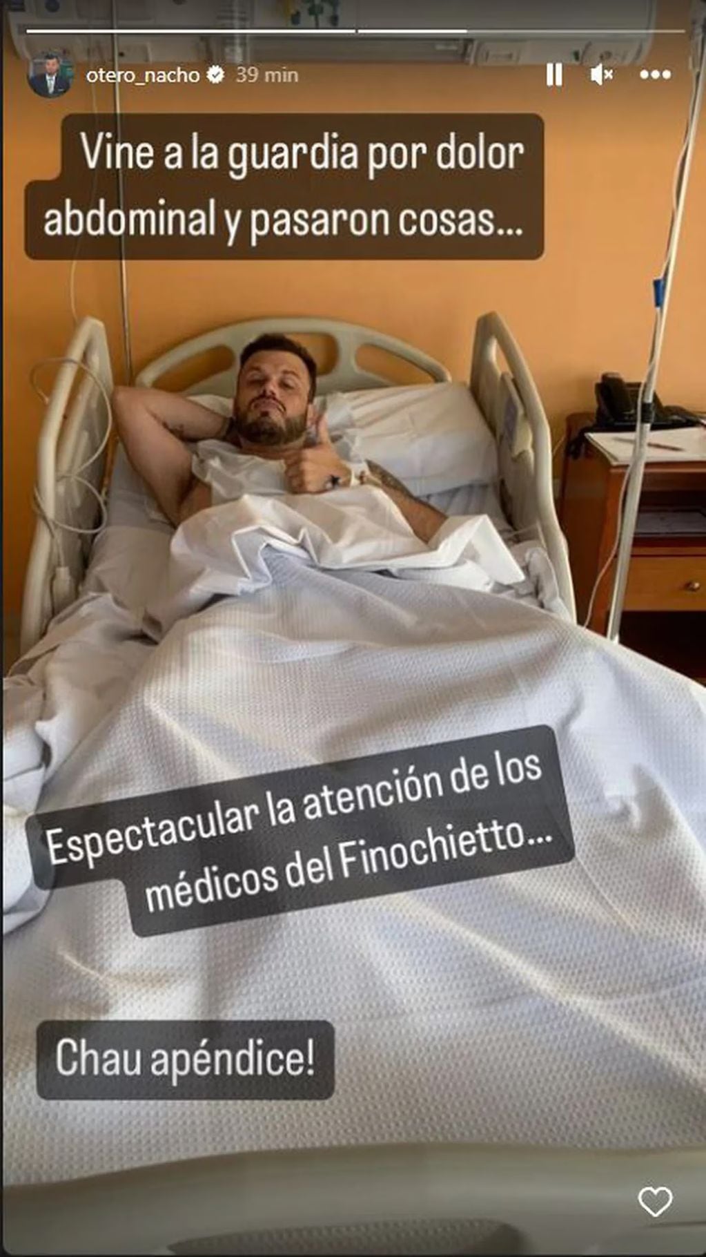 Nacho Otero mostró su post operatorio