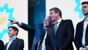 Sergio Massa, candidato presidencial de Unión por la Patria, junto al ahora exjefe de Gabinete de Axel Kicillof, Martín Insaurralde