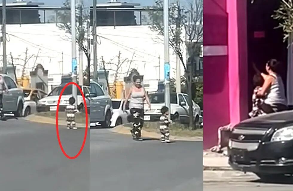 El menor de entre uno y dos años de edad fue visto parado en medio de una transitada avenida. Foto: Web