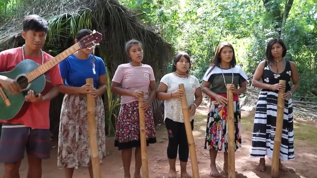 Parte de la comunidad de Fortín Mbororé en Iguazú. Foto Captura: YouTube