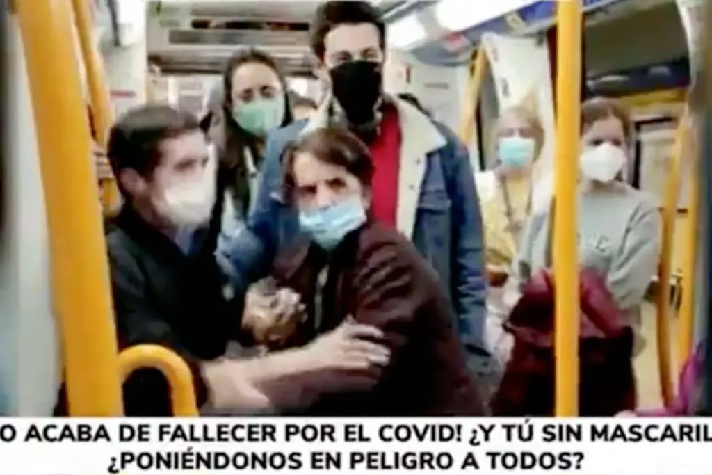 Fuerte discusión en el metro de Madrid: ”Mi tío acaba de fallecer por Covid. ¡Respeta y lleva la mascarilla!”