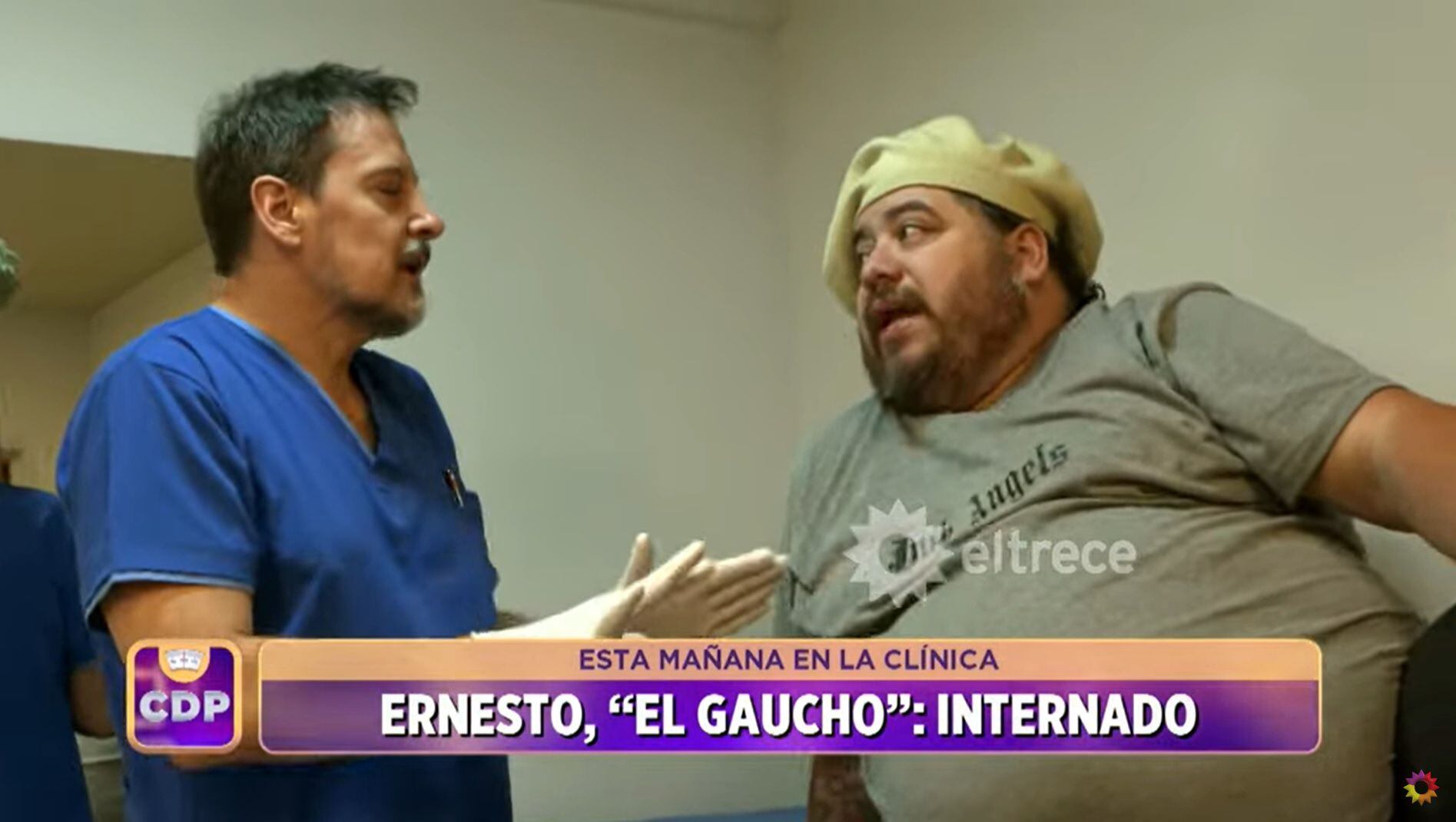 Ernesto, participante de “Cuestión de Peso” quedó internado el primer día de tratamiento. Captura del video.