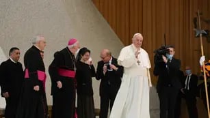 El Papa durante su discurso para empleados del Vaticano. Gentileza / Vaticano
