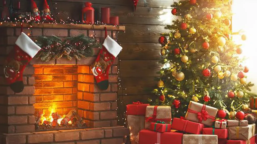 La típica chiminea navideña que se dejan ver en peliculas y series navideñas transmitidas en nuestro país.
