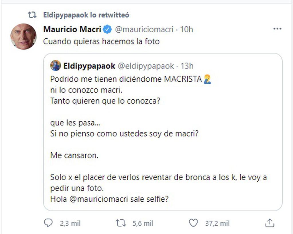 La propuesta de El Dipy que Mauricio Macri aceptó 
