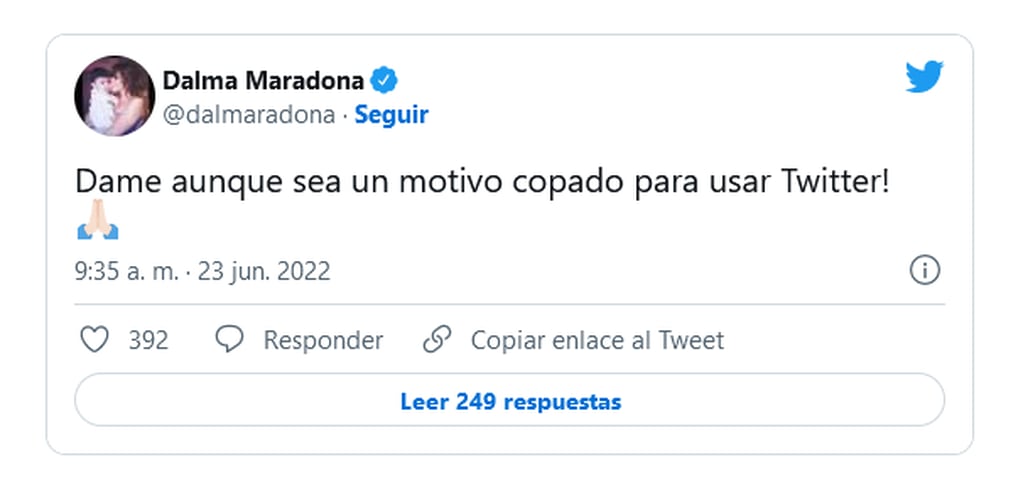 Tuit de Dalma Maradona
