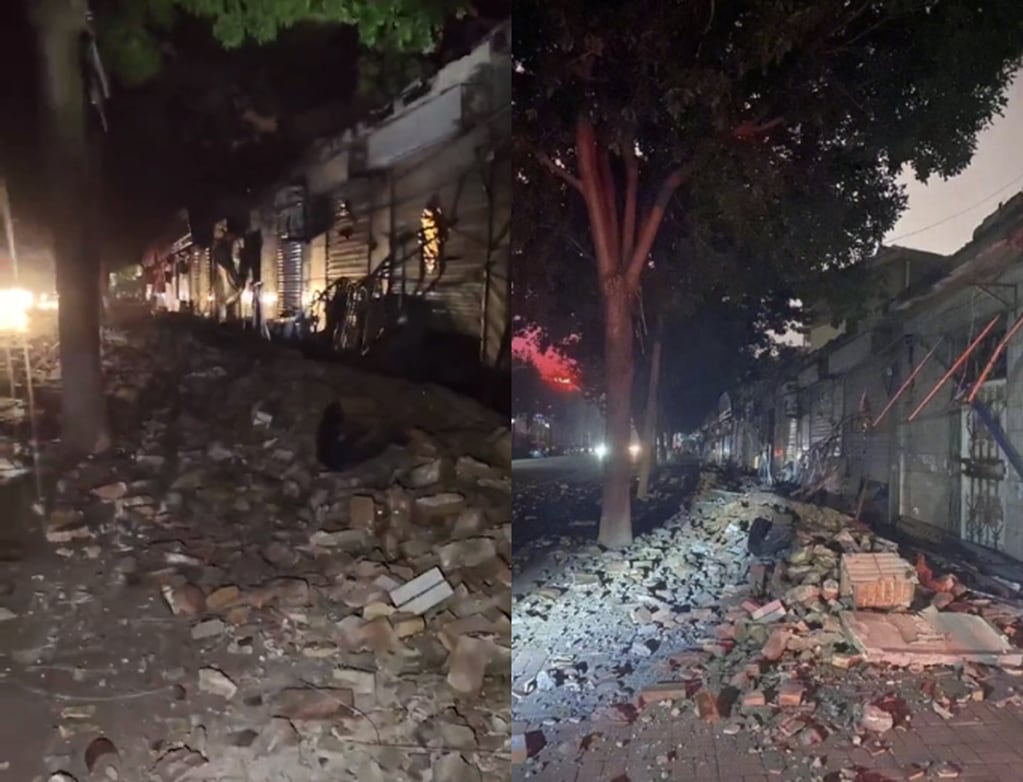 Medios indicaron que la mayoría de las edificaciones que colapsaron eran "antiguas" y "estaban deshabitadas" Captura video / Twitter.