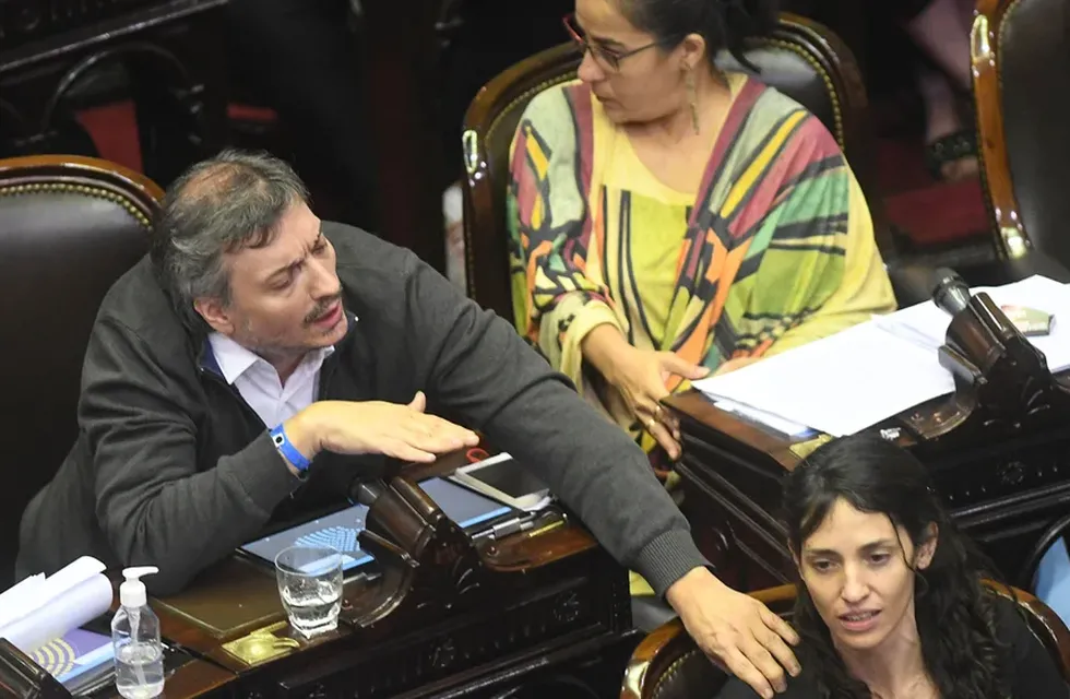 El diputado Máximo Kirchner pronunció un discurso que terminó con el rechazo opositor al Presupuesto. / Foto: Télam
