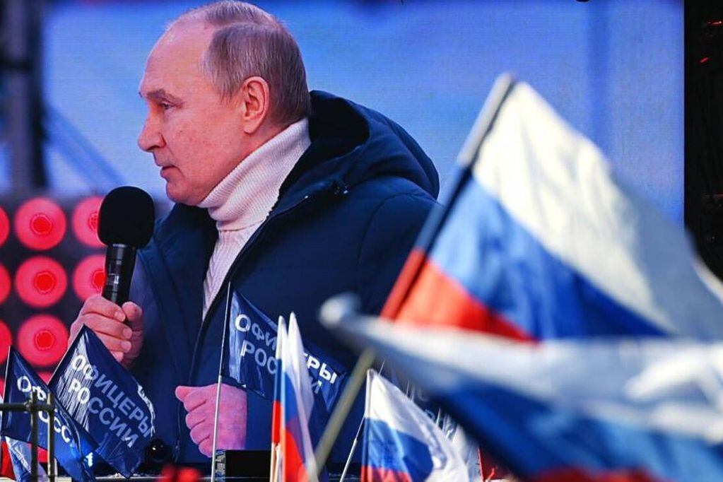 Vladimir Putin, presidente de Rusia, en discurso ante la población.