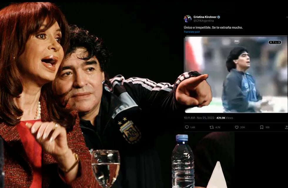 Diego Maradona junto a Cristina Fernández de Kirchner.