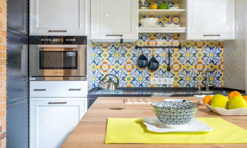 Azulejos con dibujo en la cocina