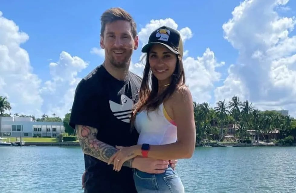 Messi junto a su mujer Antonella y la música de Los Cafres de fondo en Miami. / Gentileza.