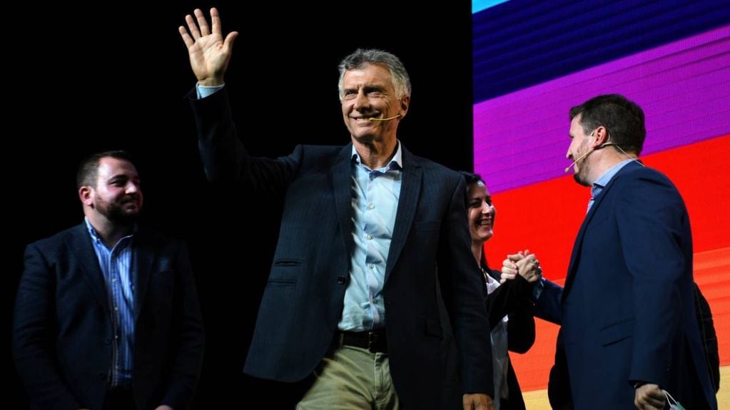 Mauricio Macri encabezó el acto de Juntos por el Cambio en Puerto Norte. (Clarín)