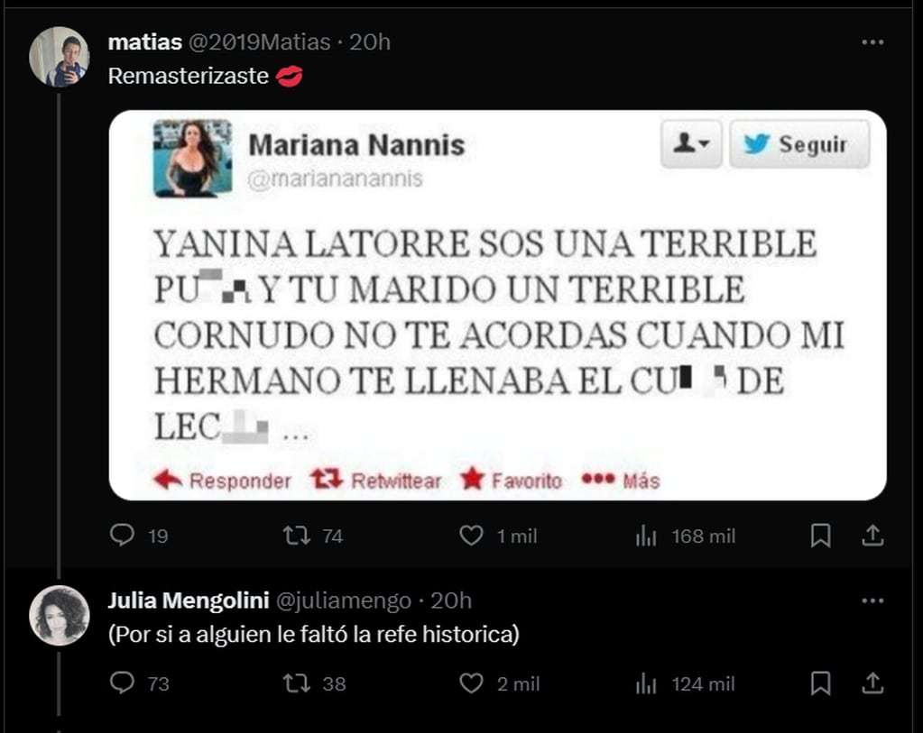 Yanina Latorre contra Julia Mengolini