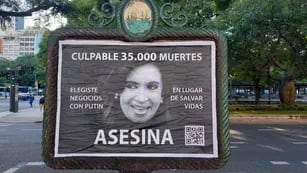 Uno de los carteles contra Cristina Kirchner que apareció en la Ciudad de Buenos Aires