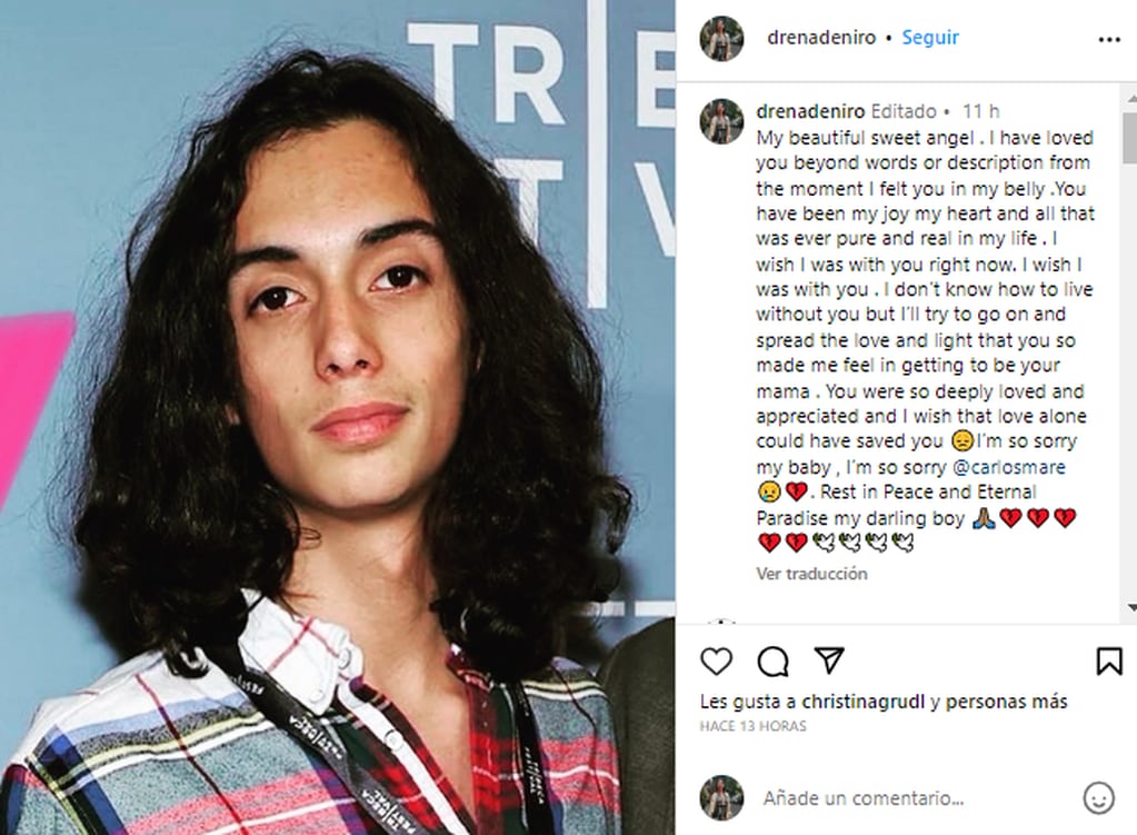El posteo de la madre de Leandro De Niro Rodríguez, muerto a los 19 años