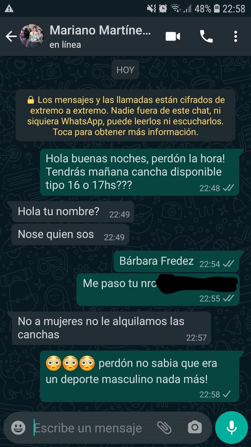 El primer mensaje de Martínez.