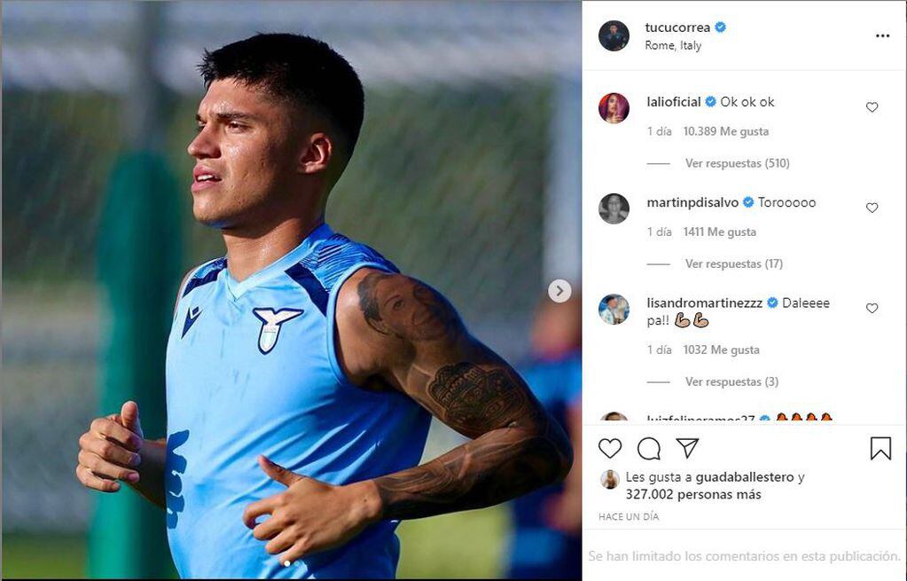 Lali dejó un pícaro mensaje en el Instagram de Joaquín "El Tucu" Correa.
