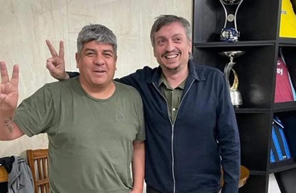 Pablo Moyano y Máximo Kirchner, en una foto de marzo de 2022. (La Voz)
