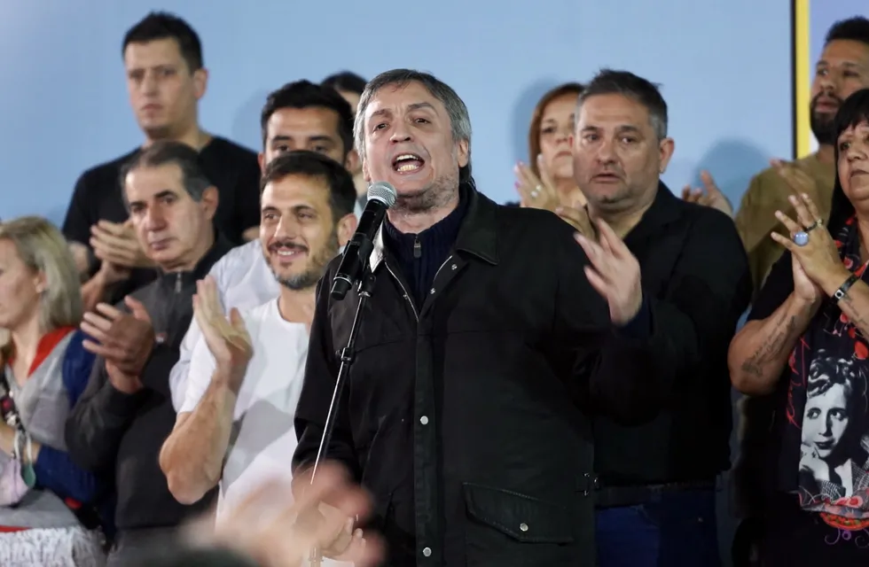 Máximo Kirchner durante el discurso en el acto de La Campora. Foto: Clarín