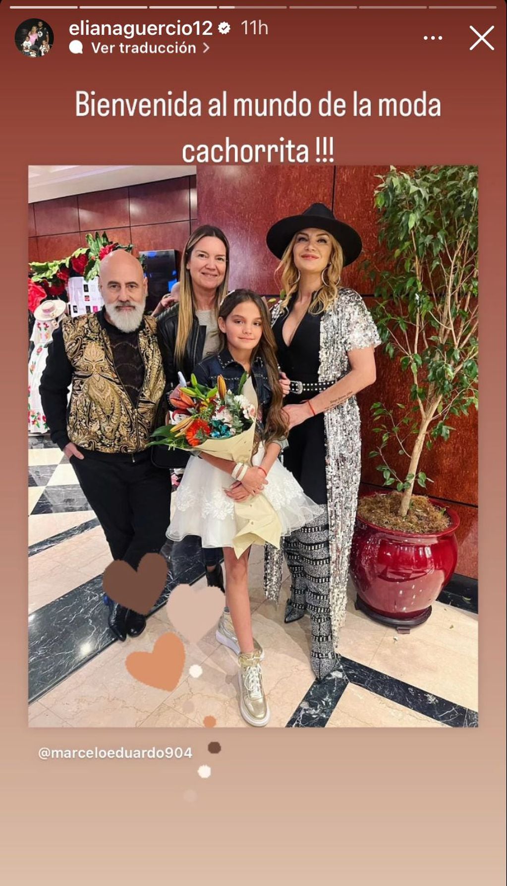 Chloé, la hija de Sergio Romero y Eliana Guercio, debutó como modelo. Gentileza Instagram.