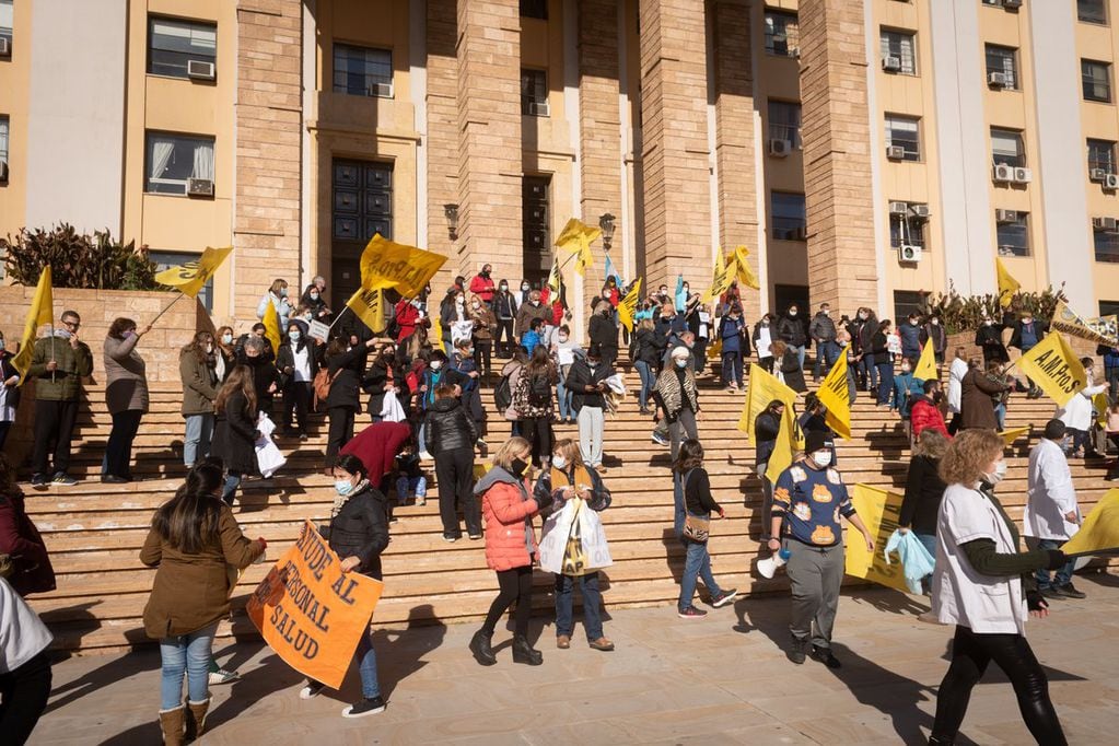 Protesta de Ampros realizada días atrás en Mendoza -  