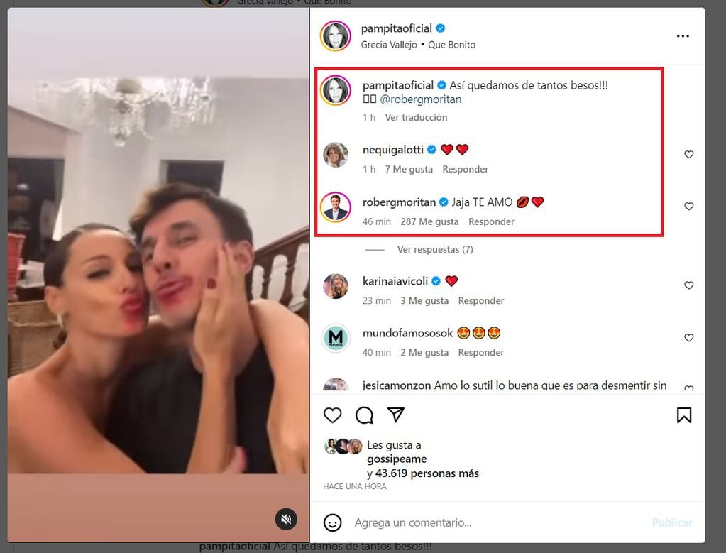 Pampita desmintió su separación de Roberto García Moritán. Gentileza Instagram.
