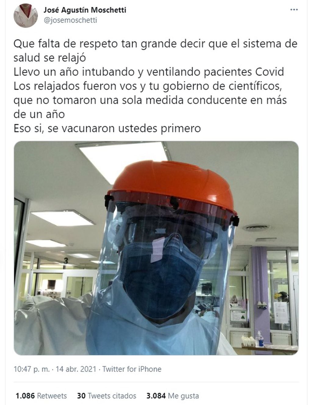 El mensaje de un médico mendocino a Alberto Fernández